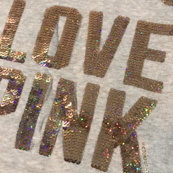 Rare Victorias Secret PINK Limited Edition BLING Faux-Fur Signature Zip Hoodie L - Picture 4 of 15